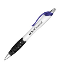 Jolie White Barrel Logo Pen