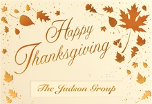 Premium Scattered Thanksgiving Leaves Greeting Card