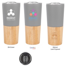 16 Oz. Marlow Stainless Steel Tumbler With Bamboo Base