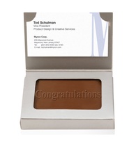 Silver Chocolate Business Card Box-Congratulations