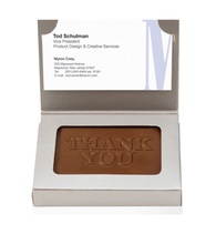 Silver Chocolate Business Card Gift Box-Thank You