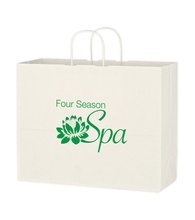 Kraft Paper White Shopping Bag - 10 inch x 13 inch