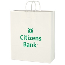Kraft Paper White Shopping Bag - 16" x 19"