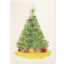 Gold Star Tree Holiday Greeting Card