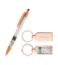 Merry Christmas & Happy New Year Copper Pen & Festive Key ring Set - 24 Hour Rush