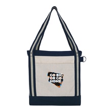 V Natural Striped Recycled Cotton Boat Bag