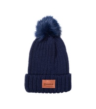 Leeman Knit Beanie With Fur Pom Pom