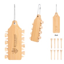 Bamboo Golf Tee Set Keychain