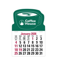 2-Color Stick Up Grid, English (13-Month) Coffee Cup Shape 2026