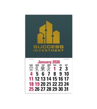 2-Color Stick Up Grid, English (13-Month) Square Shape 2026