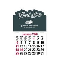 2-Color Stick Up Grid, English (13-Month) Thank You Shape 2026