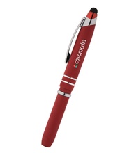 Lexi Soft Touch Lighted Tip Pen with Stylus - Full Color Imprint