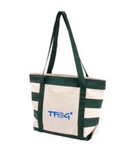 Striped Accent Boat Tote - Full Color Imprint