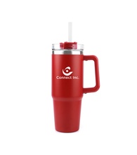 30 oz. Acropolis Vacuum Insulated Travel Mug with Straw - Screen Print