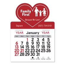Adhesive Peel-N-Stick Heart Shape 2026 Calendars