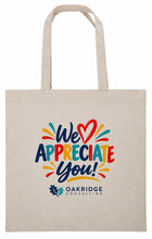 We Appreciate You! Recycled Cotton Tote Bag – Full Color