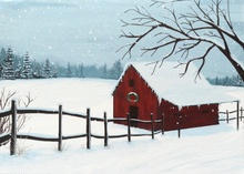 Premium Winter Barn Holiday Card