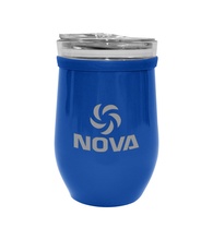 8 oz. Glass And Stainless Steel Wine Tumbler