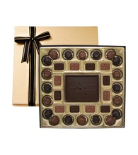 Gift Box with Custom Dark Chocolate Centerpiece (Thank You)