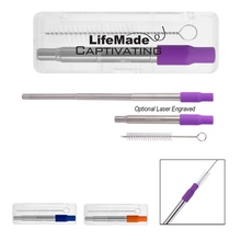 Hurley Collapsible Stainless Steel Straw In Travel Case