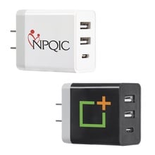 Promotional 3 Port 18W USB-A / USB-C Power Wall Adapter