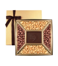 Medium Cashew Gift Box with Custom Dark Chocolate Centerpiece