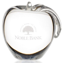 Clear Crystal Apple with Custom Etching