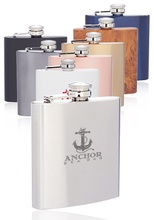 Custom 6 oz. Murano Stainless Steel Flasks