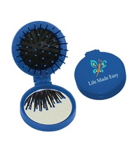 Custom Folding Hair Brush with Mirror 2-In-1 Kit