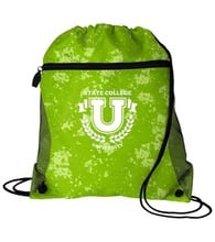 Distressed Printed Mesh Pocket Drawcord