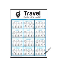 Span-A-Year Calendar (Laminated with Marker) 2026