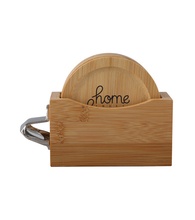 Bamboo Coaster Set with Bottle Opener