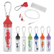 Ear Buds in Custom Case with Carabiner