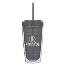 Econo Double Wall 16 oz. Custom Tumbler with Lid & Straw
