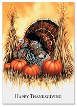 Turkey & Pumpkins Thanksgiving Greeting Card