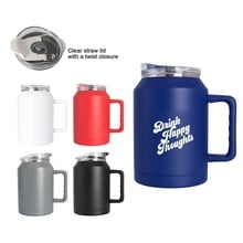 50 Oz. Stainless Steel Fitness Handle Mug with/ Twist Closure Lid