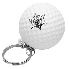 Imprinted Golf Ball Stress Ball Key Chain