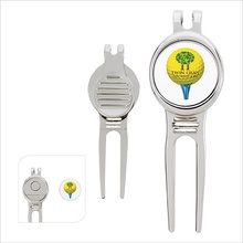 Golfer's Custom Divot Tool with Ball Marker