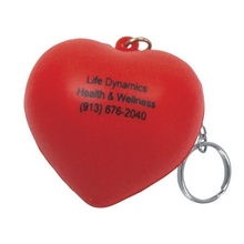 Imprinted Heart Stress Ball Key Chains