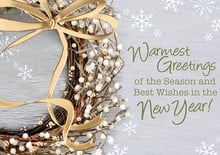 White Berry Wreath Holiday Cards