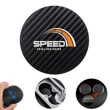 New Look Carbon Fiber Pattern PU Leather Cup Car Coaster Pad
