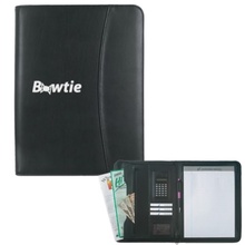 Leather Look Zippered Portfolio with Calculator
