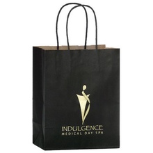 Matte 5" x 4-3/4" x 10-1/2" Promotional Shopping Bags