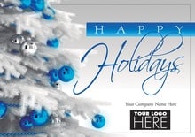 Shiny & Blue Christmas Logo Cards