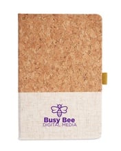 Cork And Heathered Fabric Hardcover Journal 5.5" X 8.25"