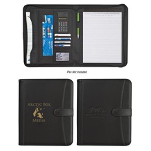 Pebble Grain Zippered Portfolio with Calculator