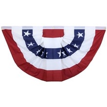 18" x 36" 5-Stripe and Stars Cotton Pleated Fan