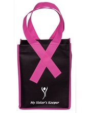 Pink Ribbon Handle Awareness Tote Bag