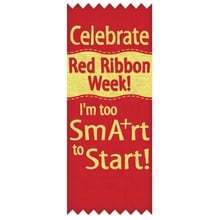 Red Ribbon Week Ribbons with Adhesive Backing