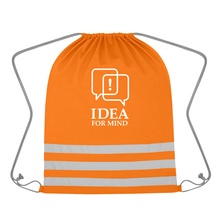 Reflective Safety Drawstring Bag with Custom Imprint
